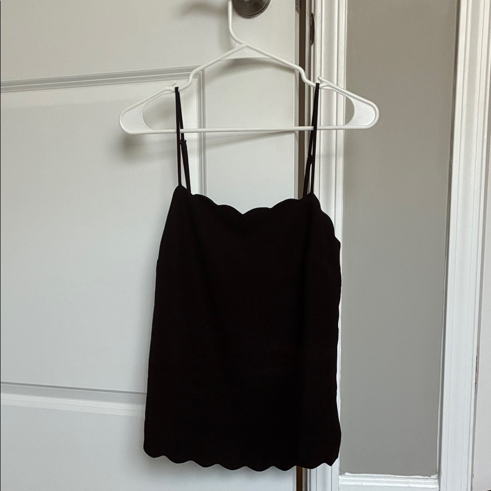 Black Scalloped Edge Cami Top